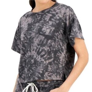 Jenni‎ Pajama Top Women S Gray Swirl Tie Dye Super Soft Loungewear Short Sleeves